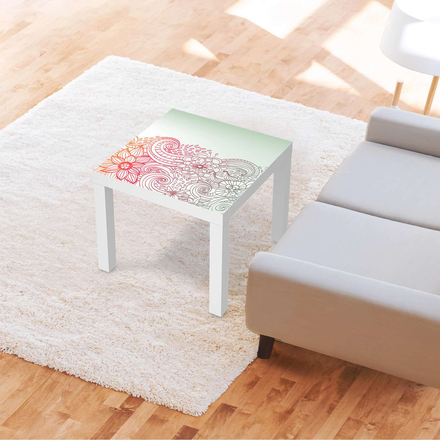 Möbelfolie Floral Doodle - IKEA Lack Tisch 55x55 cm - Wohnzimmer
