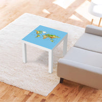 Möbelfolie Geografische Weltkarte - IKEA Lack Tisch 55x55 cm - Wohnzimmer