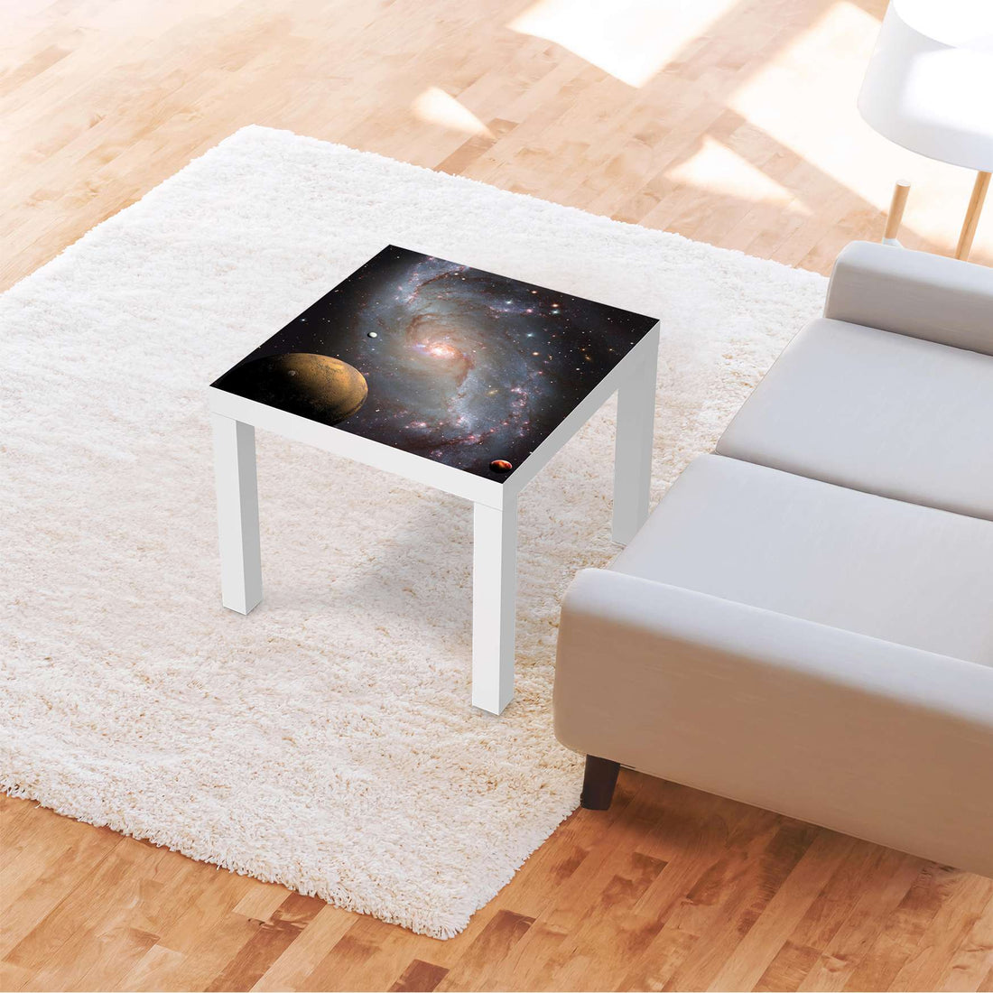 Möbelfolie Milky Way - IKEA Lack Tisch 55x55 cm - Wohnzimmer
