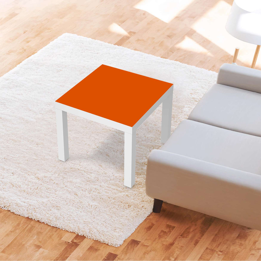 Möbelfolie Orange Dark - IKEA Lack Tisch 55x55 cm - Wohnzimmer