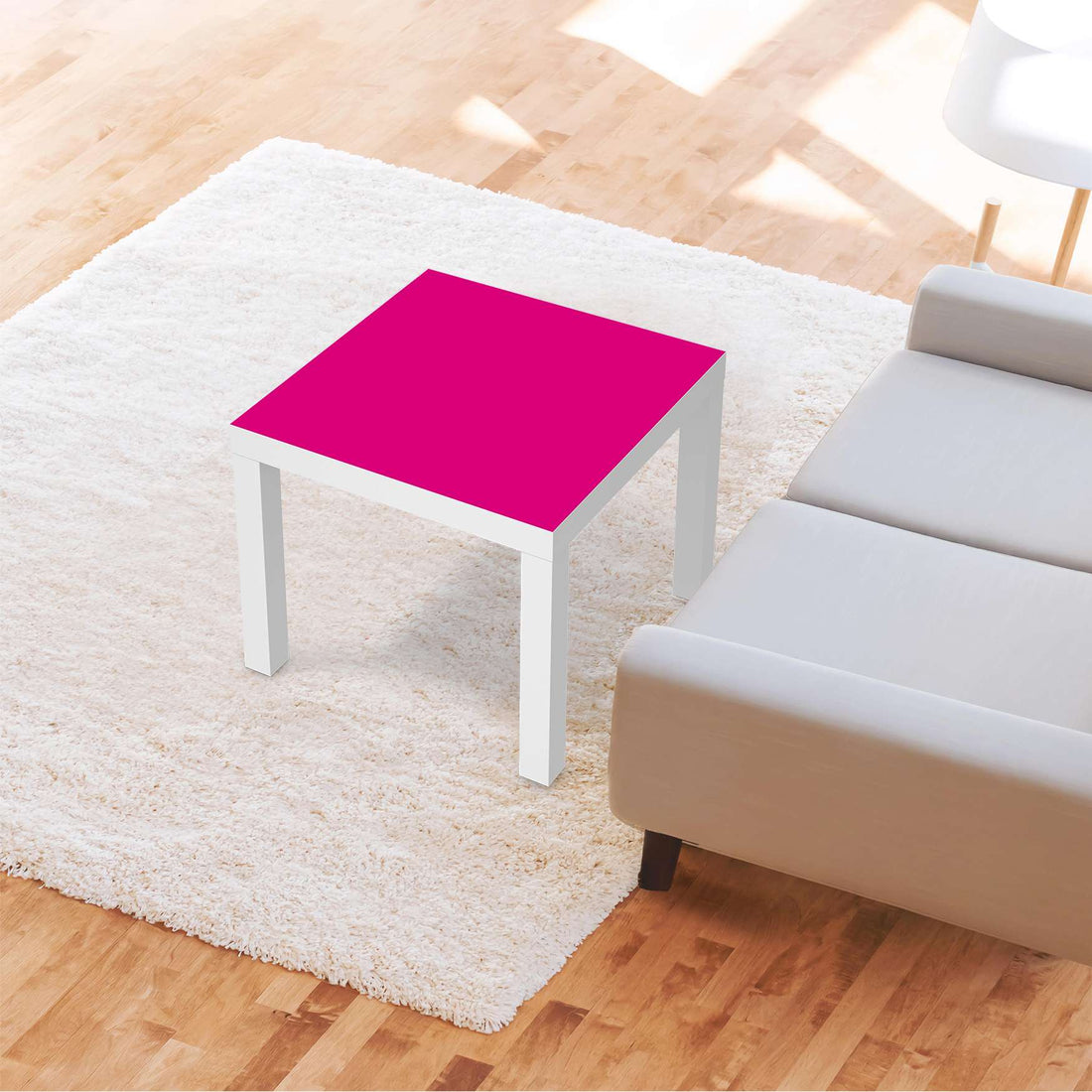 Möbelfolie Pink Dark - IKEA Lack Tisch 55x55 cm - Wohnzimmer
