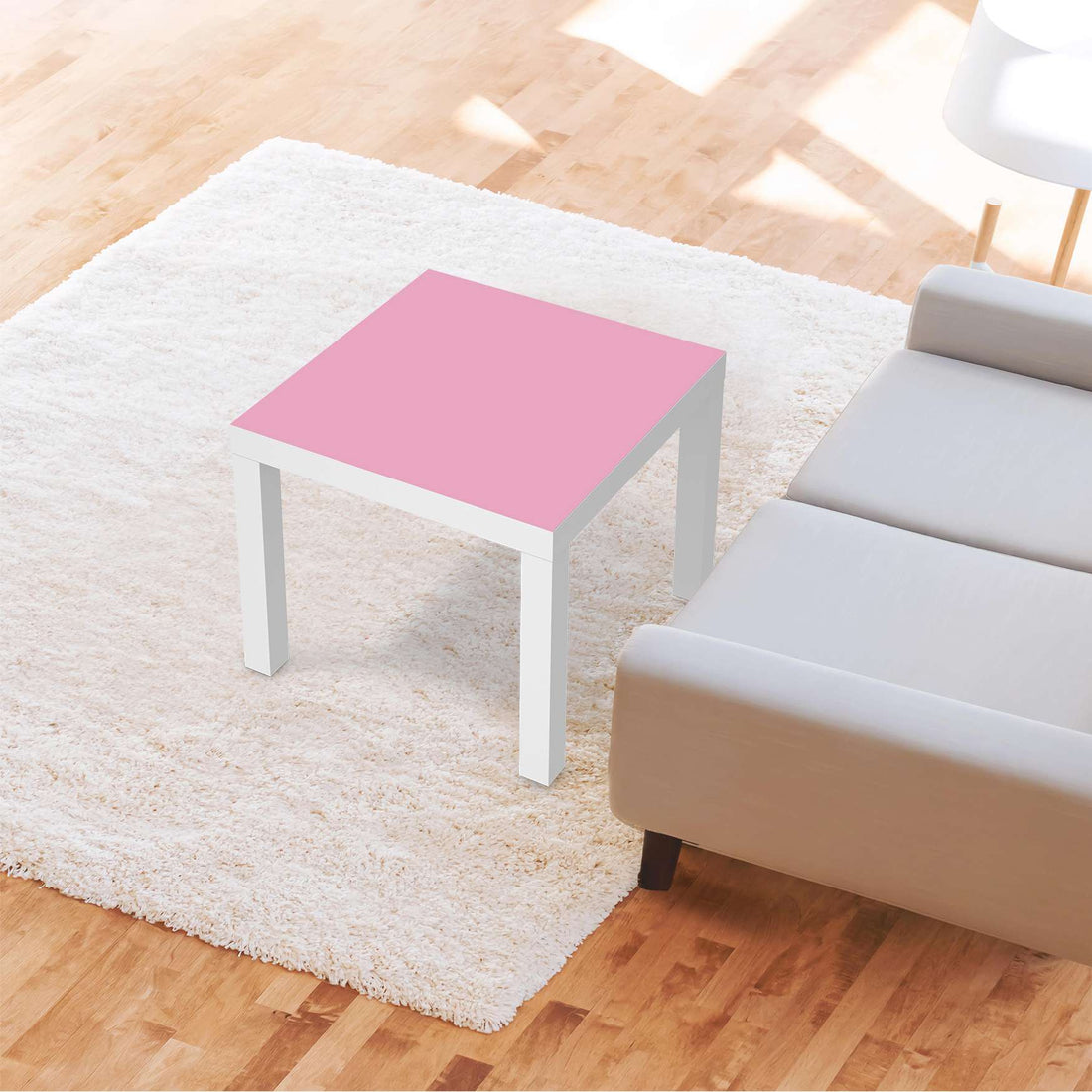 Möbelfolie Pink Light - IKEA Lack Tisch 55x55 cm - Wohnzimmer