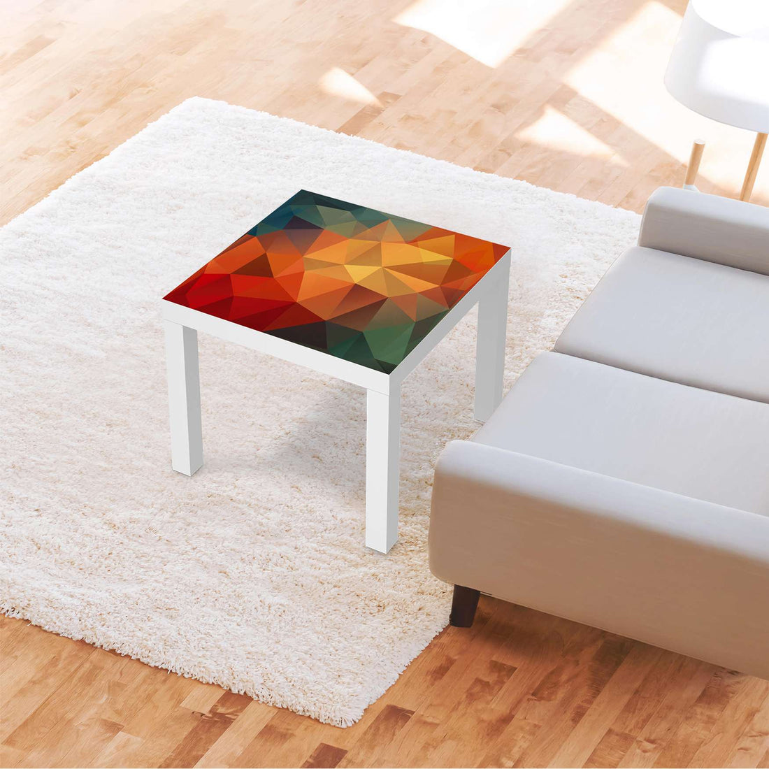 Möbelfolie Polygon - IKEA Lack Tisch 55x55 cm - Wohnzimmer