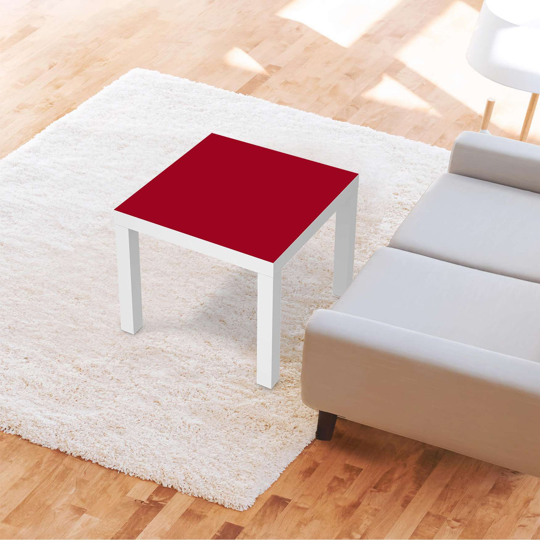 Möbelfolie Rot Dark - IKEA Lack Tisch 55x55 cm - Wohnzimmer