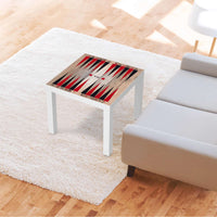 Möbelfolie Spieltisch Backgammon Schwarz-Rot - IKEA Lack Tisch 55x55 cm - Wohnzimmer