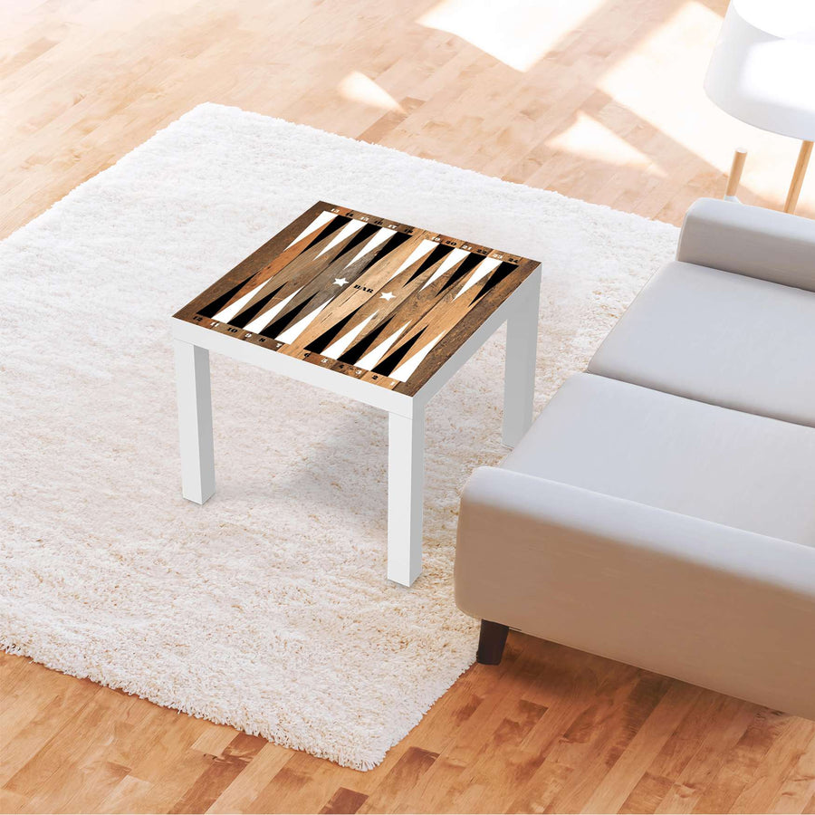 Möbelfolie Spieltisch Backgammon Schwarz-weiß - IKEA Lack Tisch 55x55 cm - Wohnzimmer