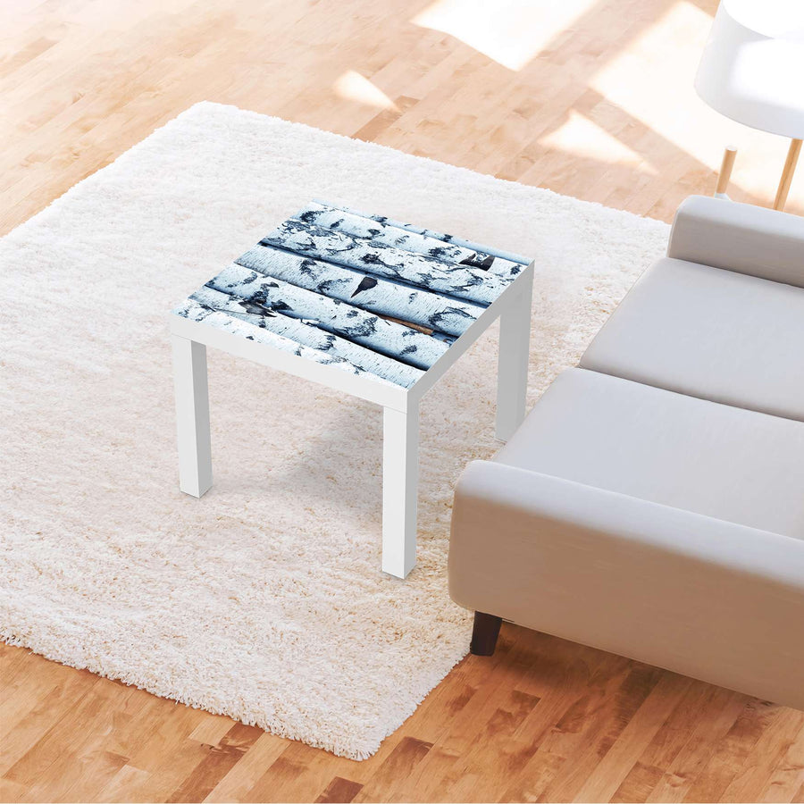 Möbelfolie Weisses Buschwerk - IKEA Lack Tisch 55x55 cm - Wohnzimmer