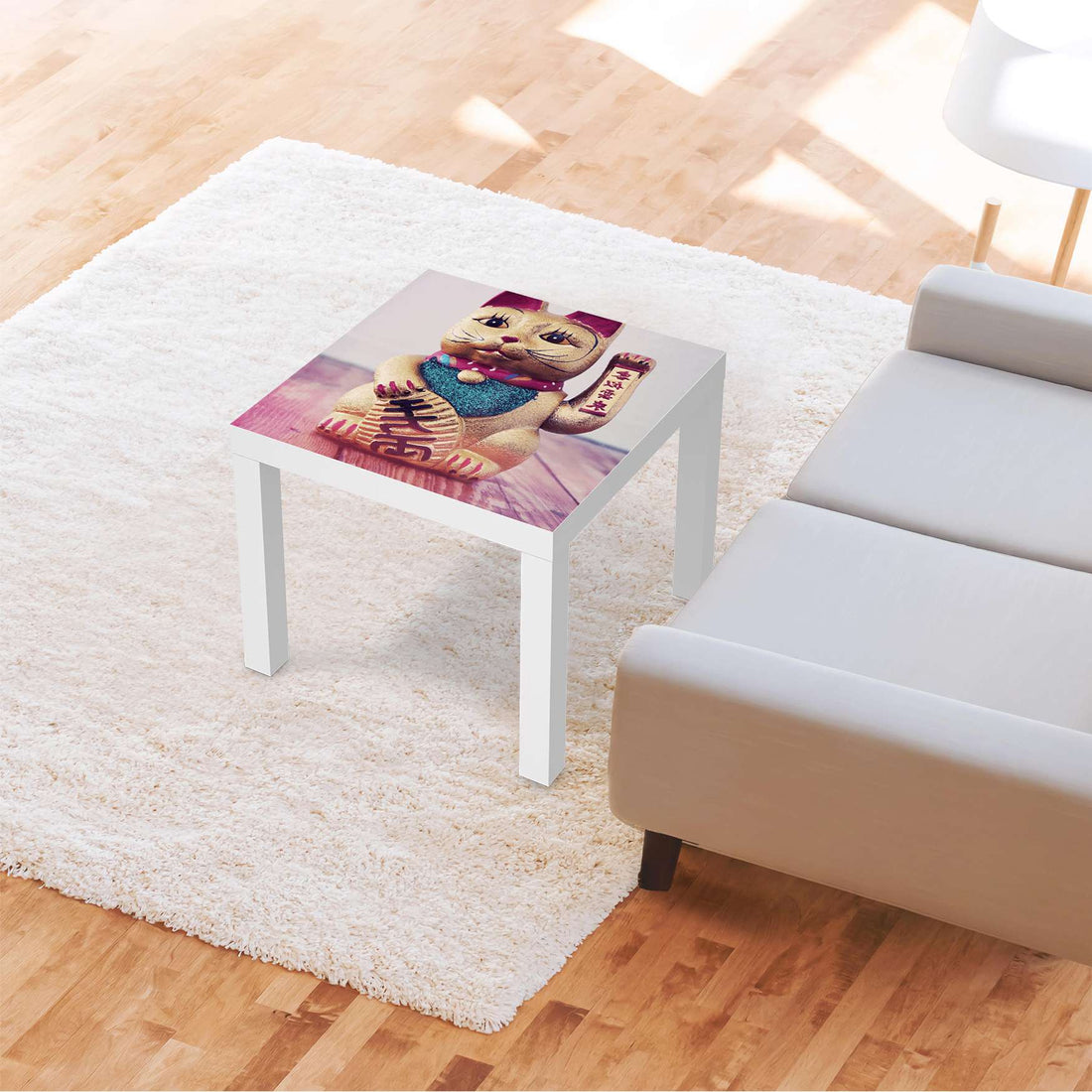 Möbelfolie Winkekatze - IKEA Lack Tisch 55x55 cm - Wohnzimmer