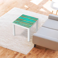 Möbelfolie Wooden Aqua - IKEA Lack Tisch 55x55 cm - Wohnzimmer