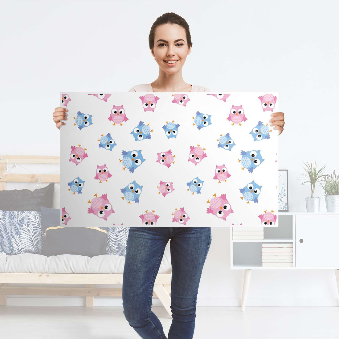 Möbelfolie Eulenparty - IKEA Lack Tisch 90x55 cm - Folie