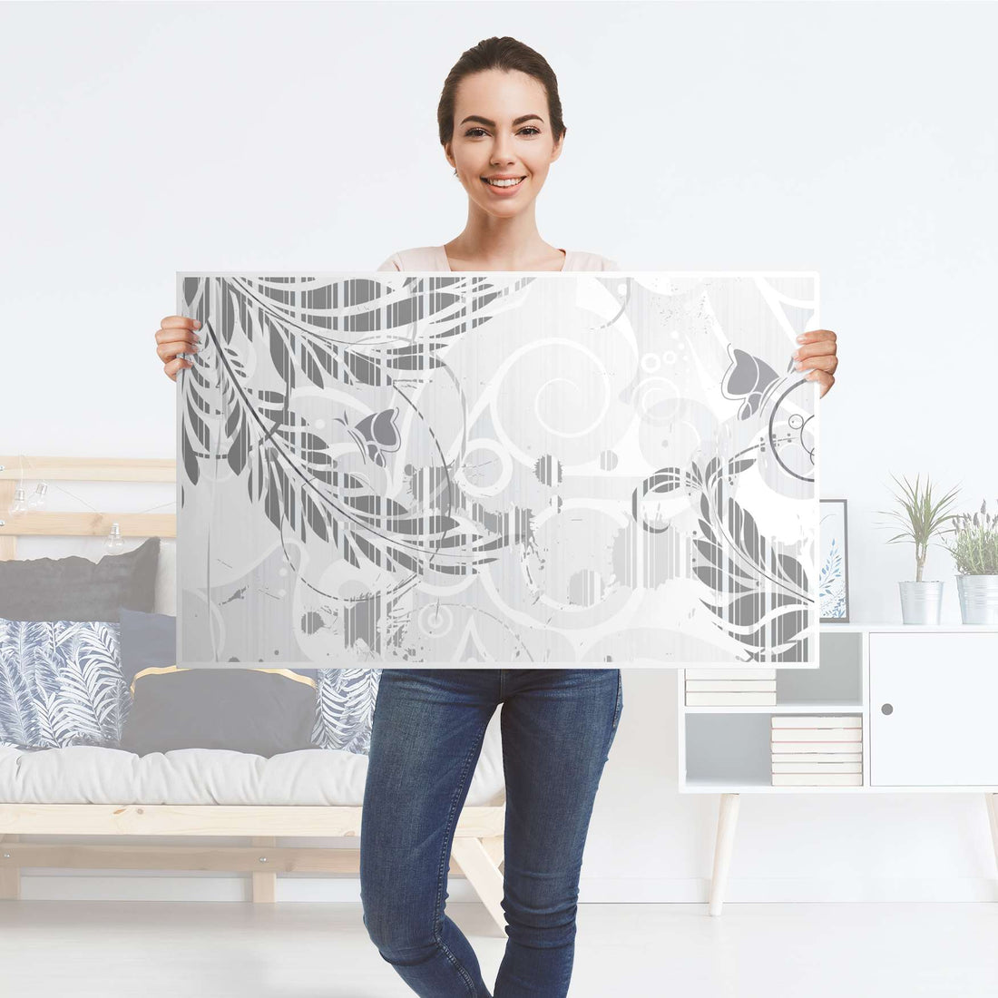 Möbelfolie Florals Plain 2 - IKEA Lack Tisch 90x55 cm - Folie