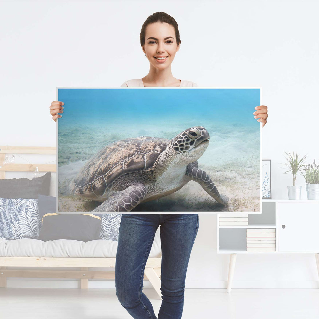 Möbelfolie Green Sea Turtle - IKEA Lack Tisch 90x55 cm - Folie