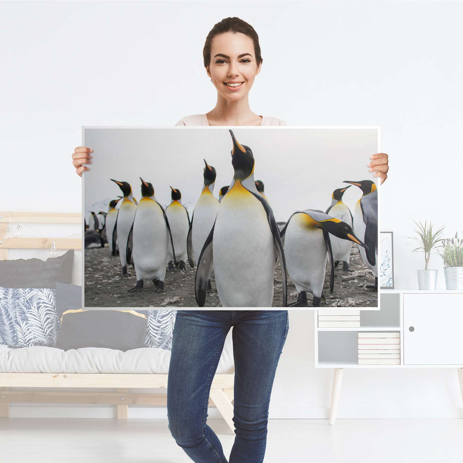 Möbelfolie Penguin Family - IKEA Lack Tisch 90x55 cm - Folie