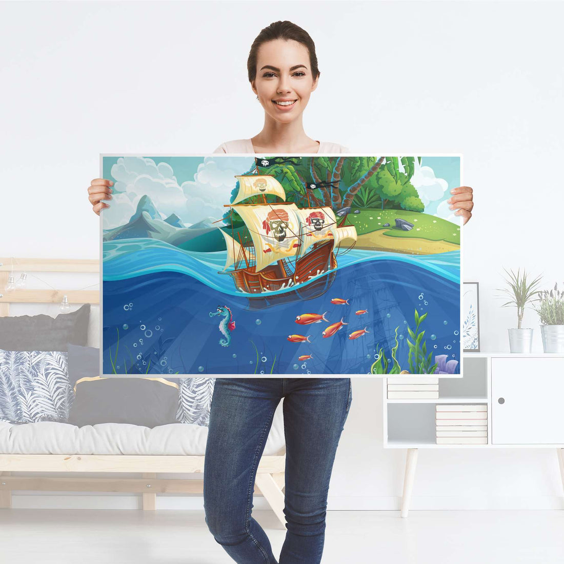 Möbelfolie Pirates - IKEA Lack Tisch 90x55 cm - Folie