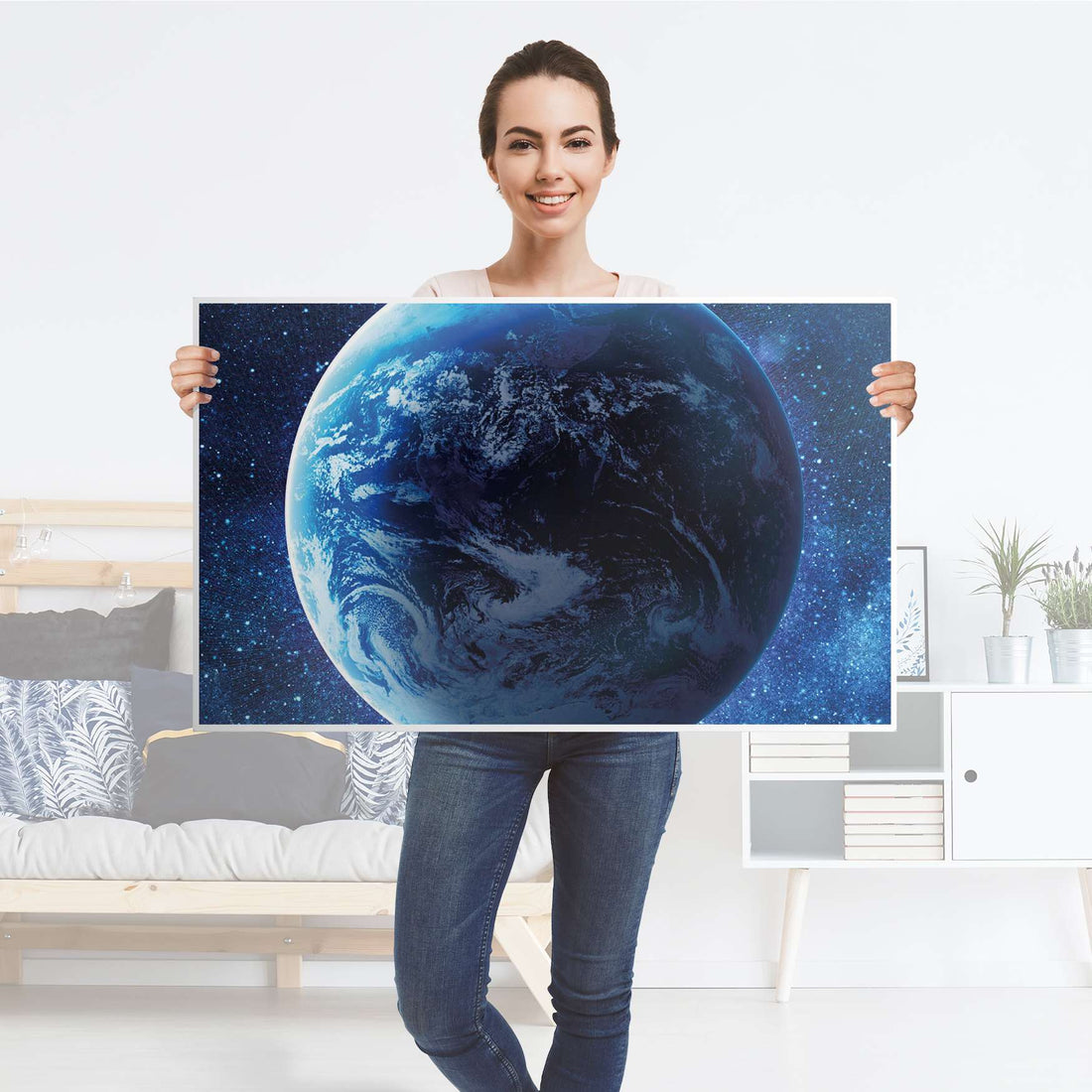 Möbelfolie Planet Blue - IKEA Lack Tisch 90x55 cm - Folie