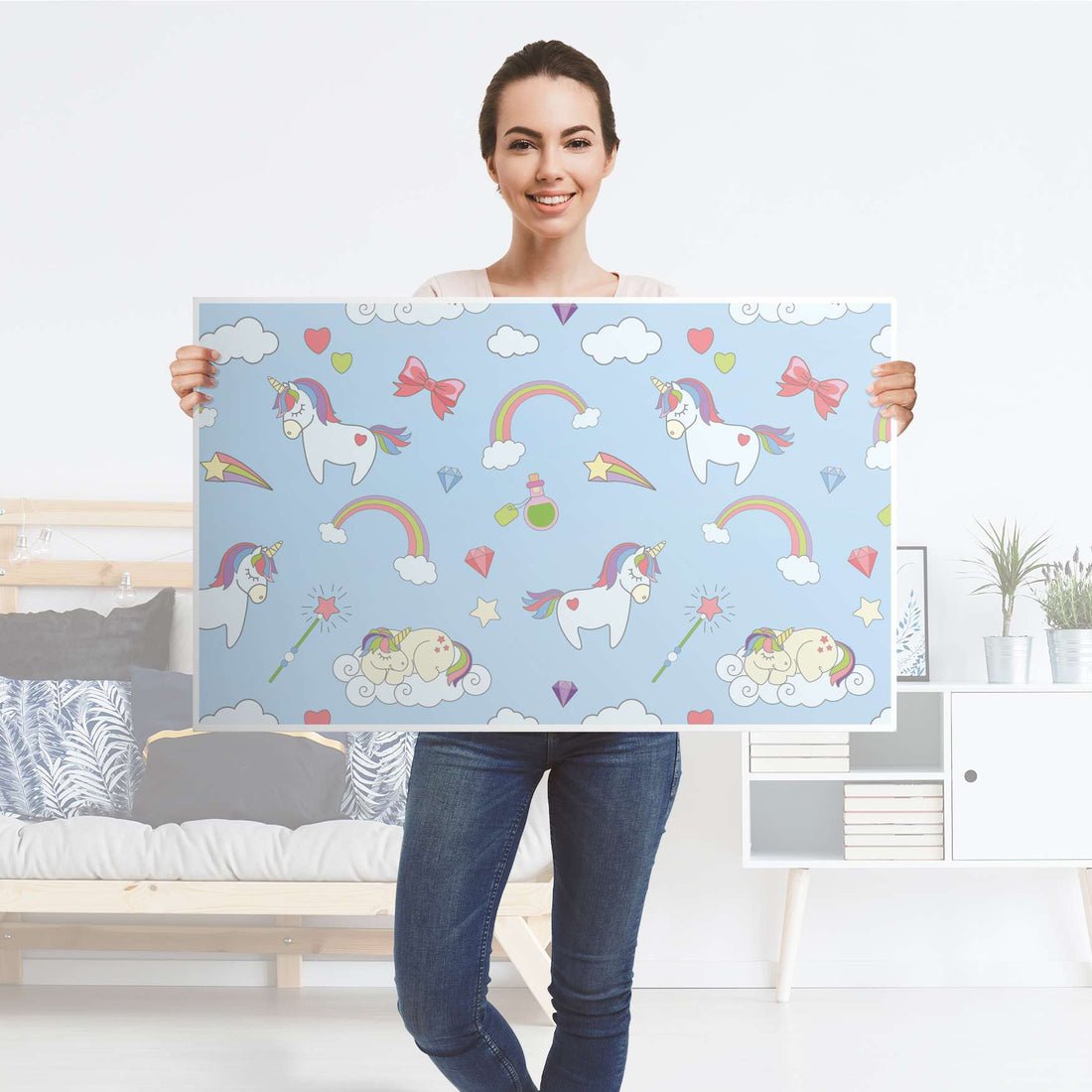 Möbelfolie Rainbow Unicorn - IKEA Lack Tisch 90x55 cm - Folie