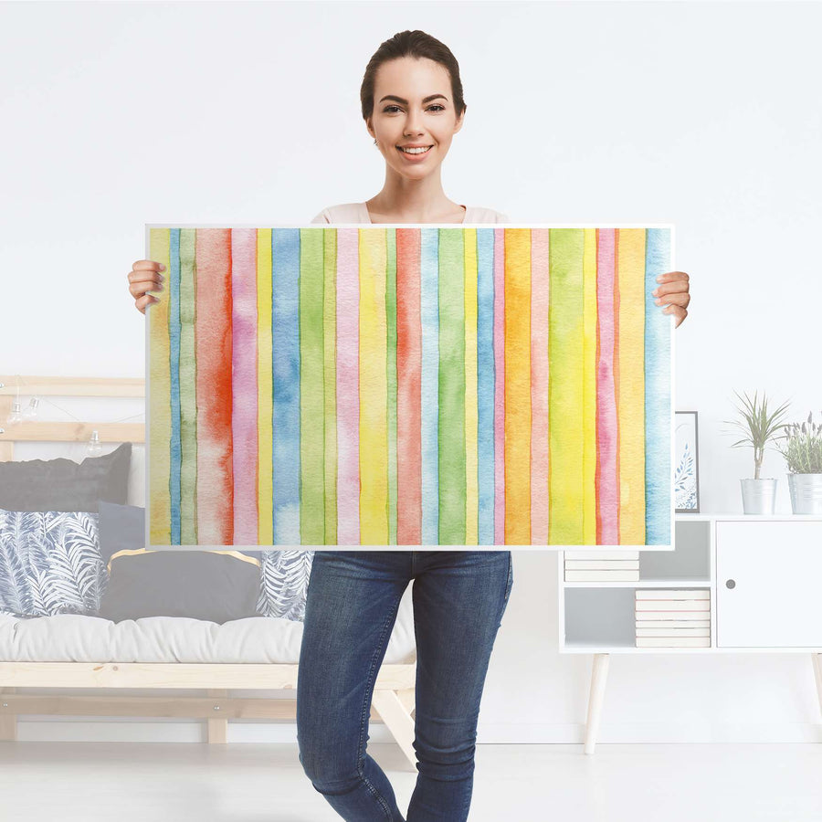 Möbelfolie Watercolor Stripes - IKEA Lack Tisch 90x55 cm - Folie