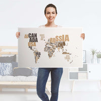 Möbelfolie World Map - Braun - IKEA Lack Tisch 90x55 cm - Folie