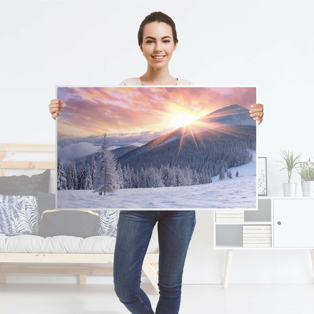 Möbelfolie Zauberhafte Winterlandschaft - IKEA Lack Tisch 90x55 cm - Folie