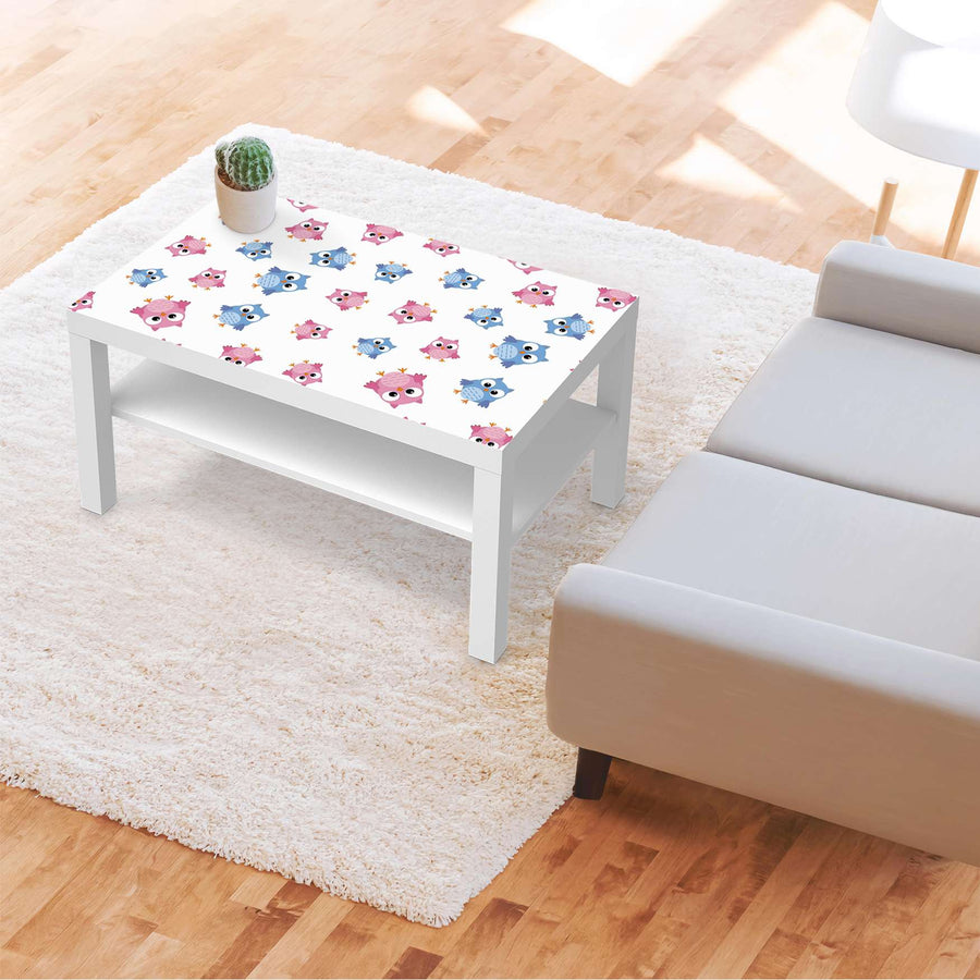 Möbelfolie Eulenparty - IKEA Lack Tisch 90x55 cm - Kinderzimmer