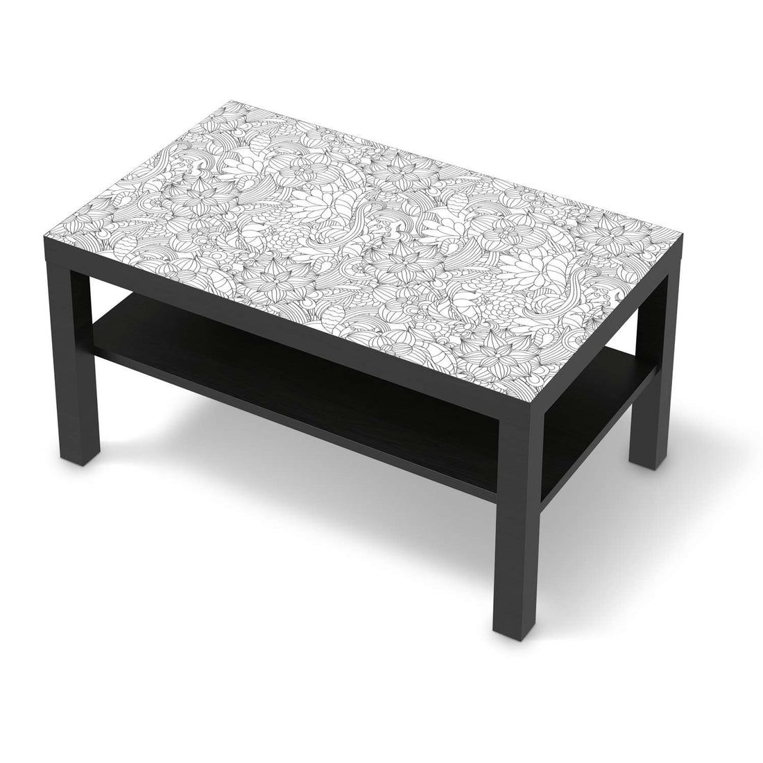 Möbelfolie Flower Lines 2 - IKEA Lack Tisch 90x55 cm - schwarz