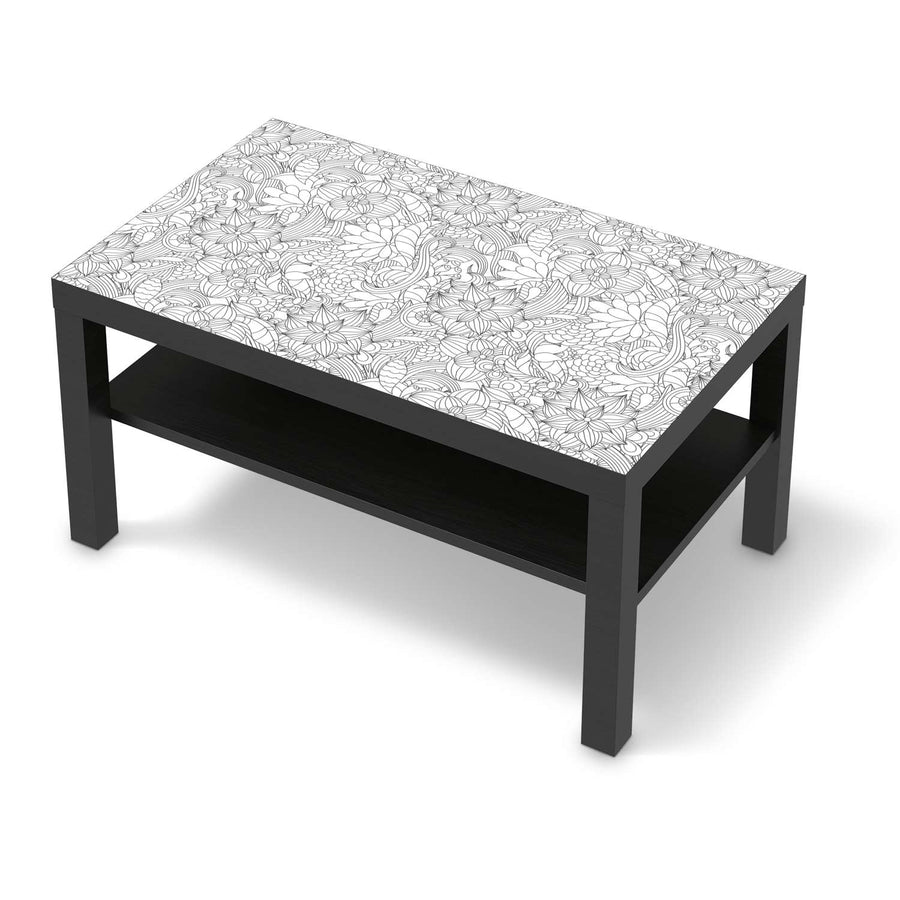 Möbelfolie Flower Lines 2 - IKEA Lack Tisch 90x55 cm - schwarz