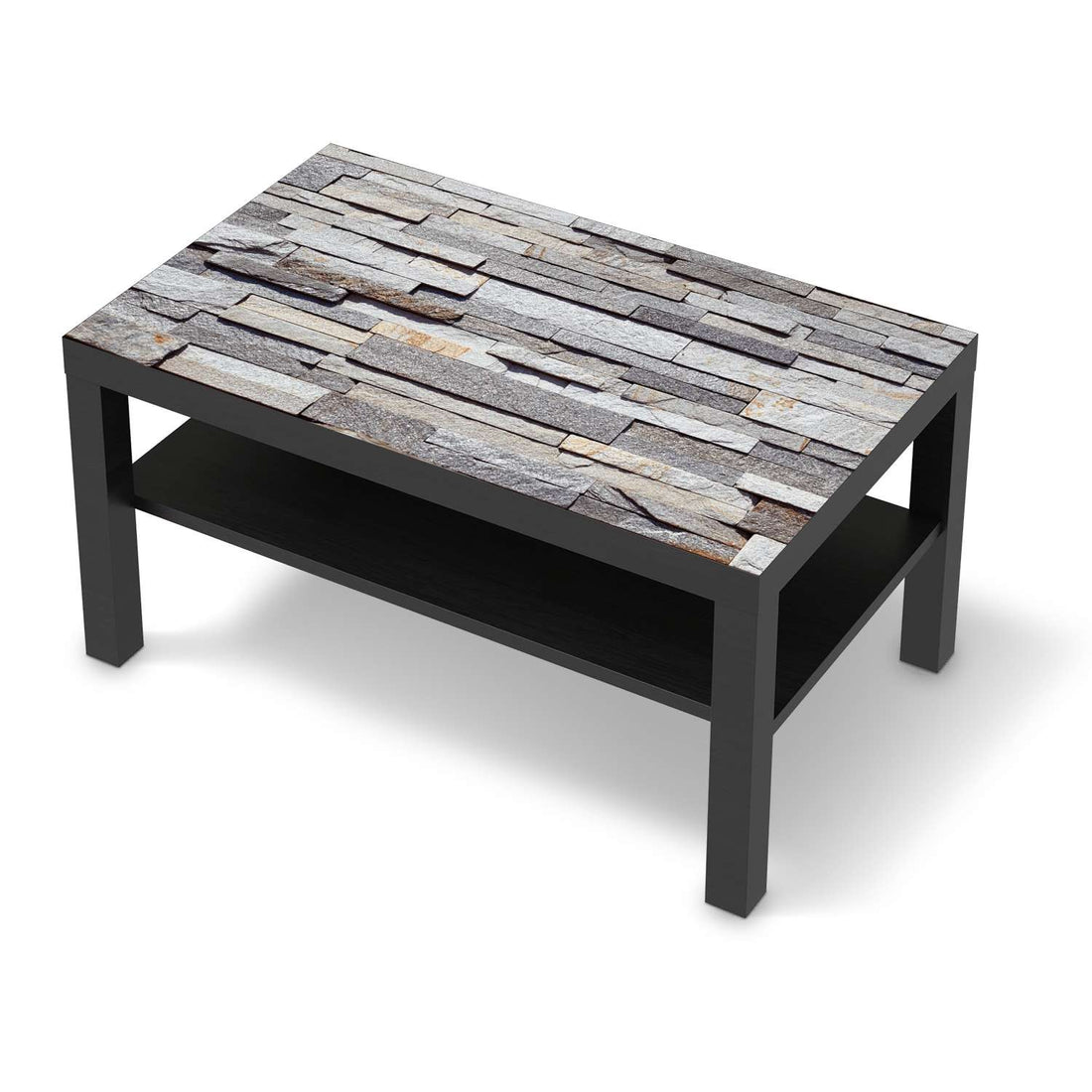 Möbelfolie Granit-Wand - IKEA Lack Tisch 90x55 cm - schwarz