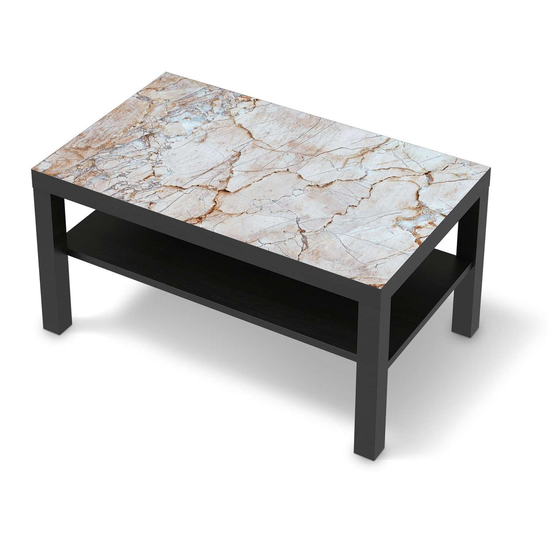 Möbelfolie Marmor rosa - IKEA Lack Tisch 90x55 cm - schwarz