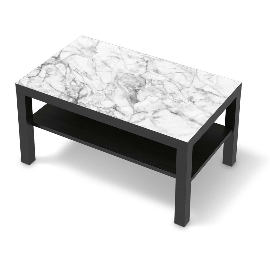 Möbelfolie Marmor weiß - IKEA Lack Tisch 90x55 cm - schwarz