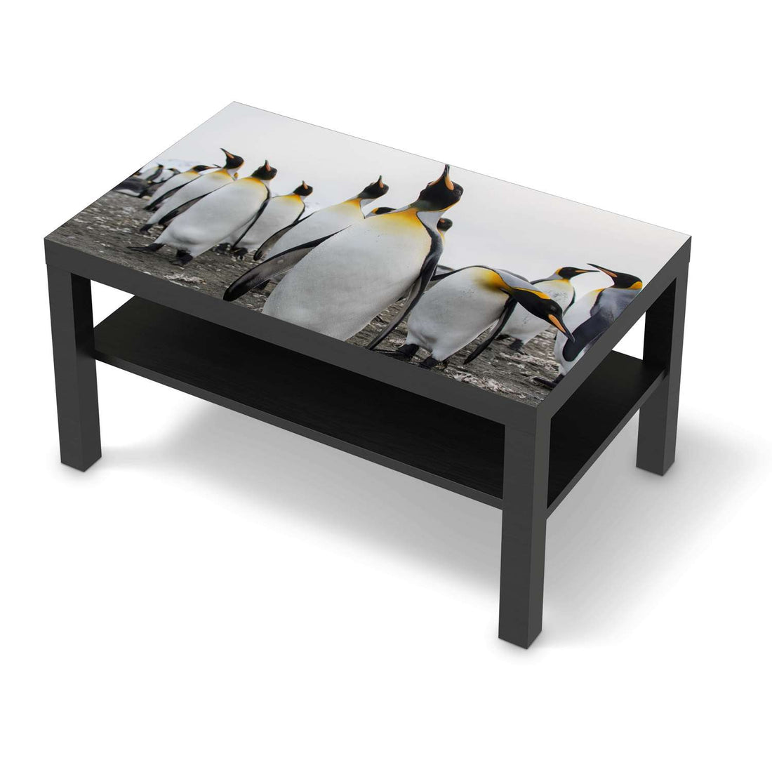 Möbelfolie Penguin Family - IKEA Lack Tisch 90x55 cm - schwarz