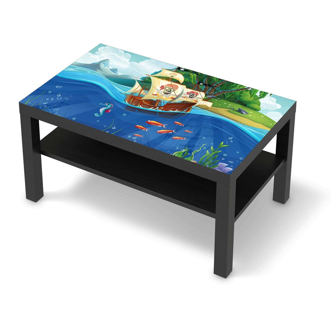 Möbelfolie Pirates - IKEA Lack Tisch 90x55 cm - schwarz