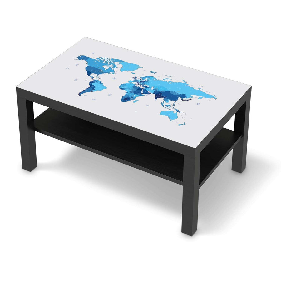 Möbelfolie Politische Weltkarte - IKEA Lack Tisch 90x55 cm - schwarz