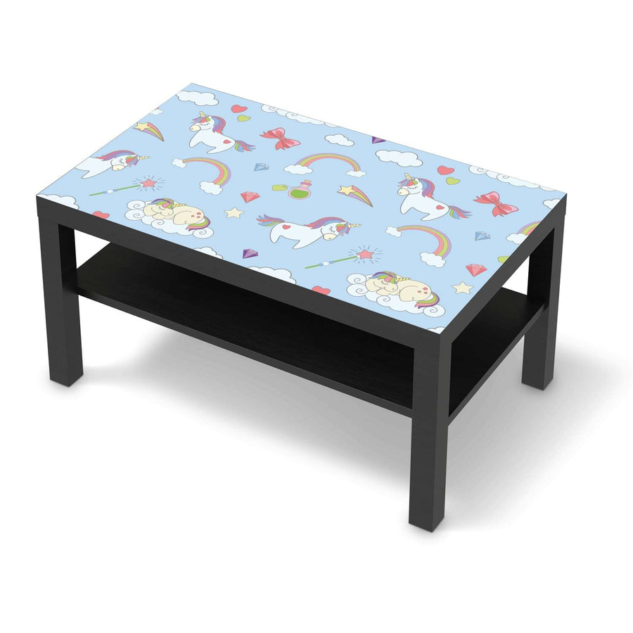 Möbelfolie Rainbow Unicorn - IKEA Lack Tisch 90x55 cm - schwarz