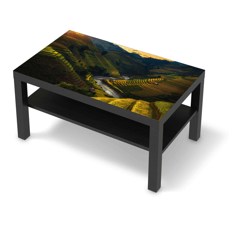 Möbelfolie Reisterrassen - IKEA Lack Tisch 90x55 cm - schwarz