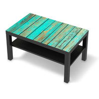 Möbelfolie Wooden Aqua - IKEA Lack Tisch 90x55 cm - schwarz