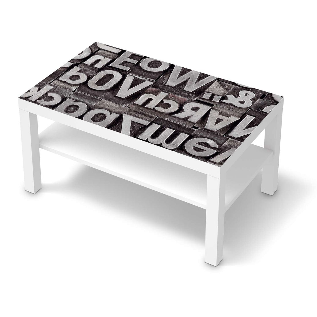 Möbelfolie Alphabet - IKEA Lack Tisch 90x55 cm - weiss