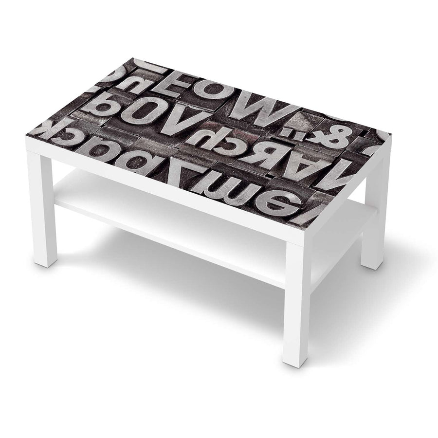 Möbelfolie Alphabet - IKEA Lack Tisch 90x55 cm - weiss