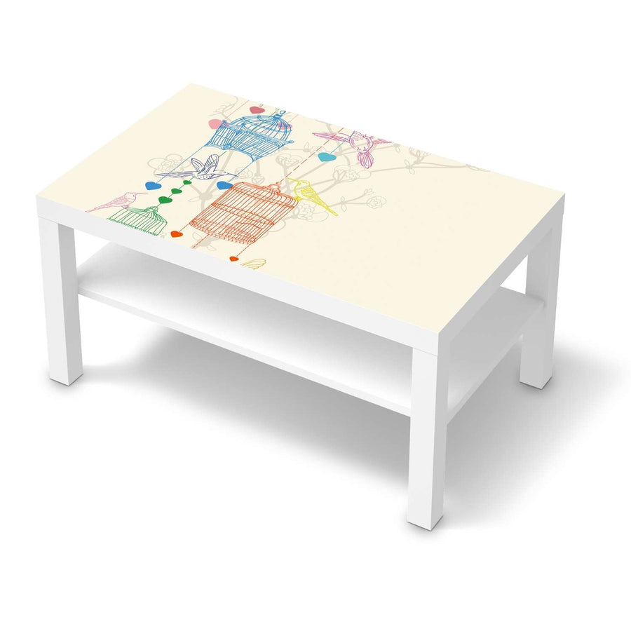 Möbelfolie Birdcage - IKEA Lack Tisch 90x55 cm - weiss