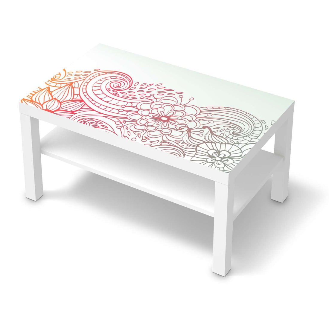 Möbelfolie Floral Doodle - IKEA Lack Tisch 90x55 cm - weiss