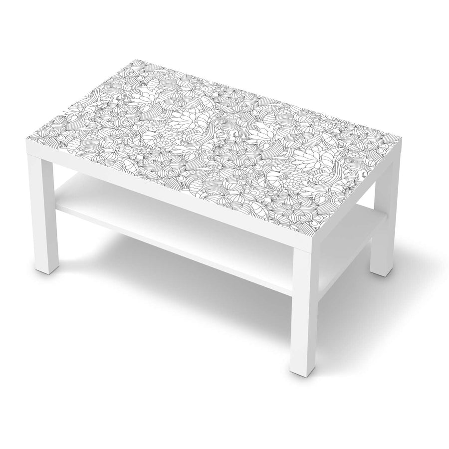 Möbelfolie Flower Lines 2 - IKEA Lack Tisch 90x55 cm - weiss