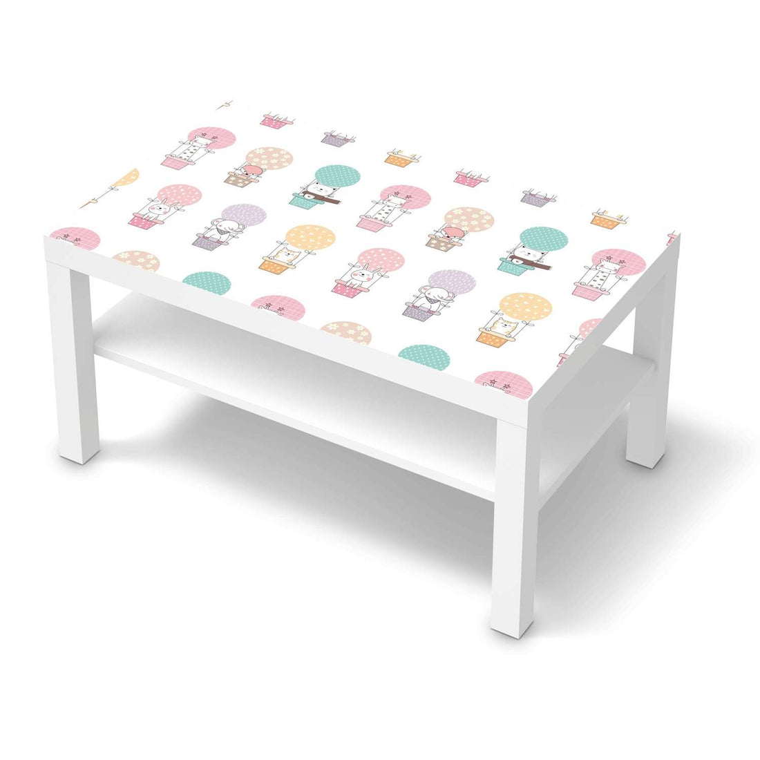 Möbelfolie Flying Animals - IKEA Lack Tisch 90x55 cm - weiss