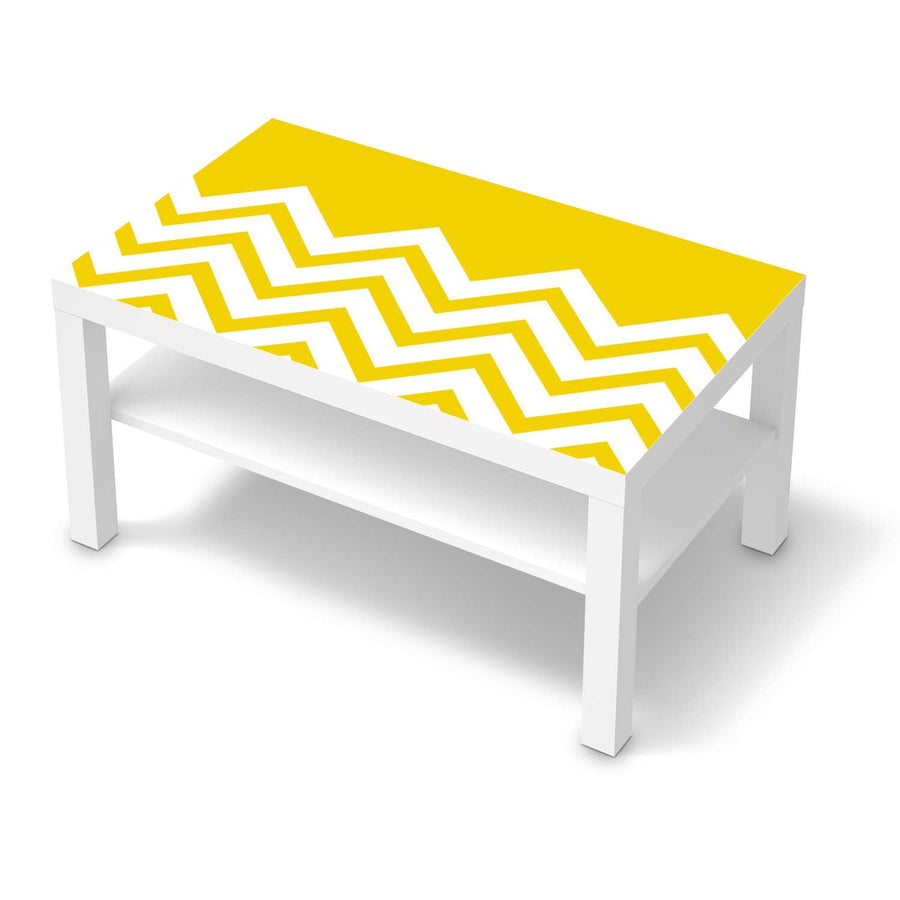 Möbelfolie Gelbe Zacken - IKEA Lack Tisch 90x55 cm - weiss