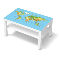 Möbelfolie Geografische Weltkarte - IKEA Lack Tisch 90x55 cm - weiss