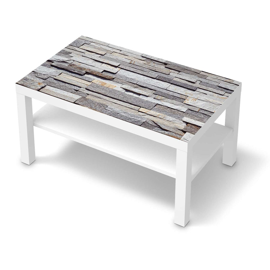 Möbelfolie Granit-Wand - IKEA Lack Tisch 90x55 cm - weiss