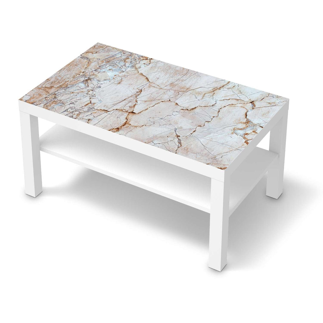 Möbelfolie Marmor rosa - IKEA Lack Tisch 90x55 cm - weiss