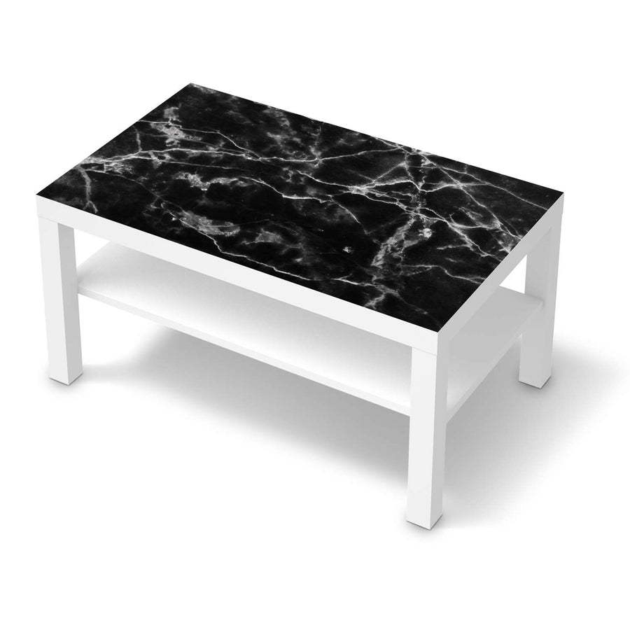 Möbelfolie Marmor schwarz - IKEA Lack Tisch 90x55 cm - weiss