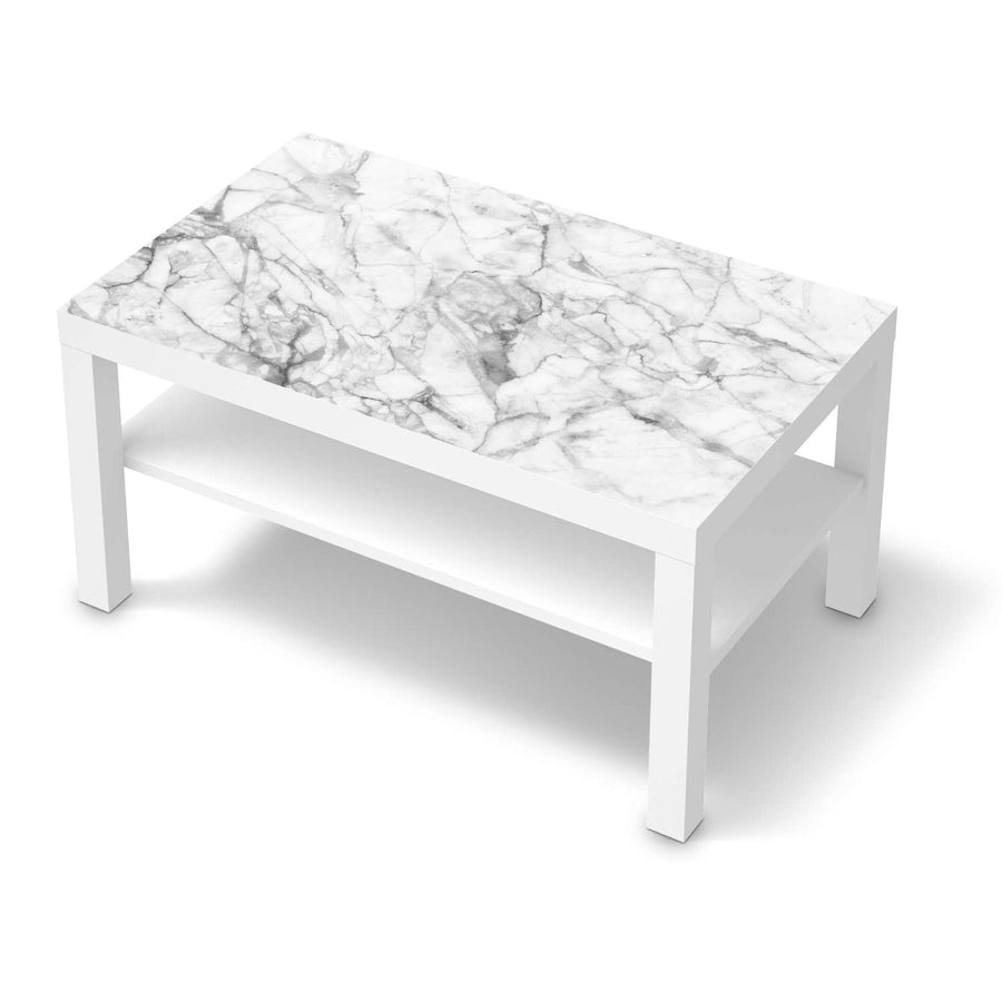 Möbelfolie Marmor weiß - IKEA Lack Tisch 90x55 cm - weiss