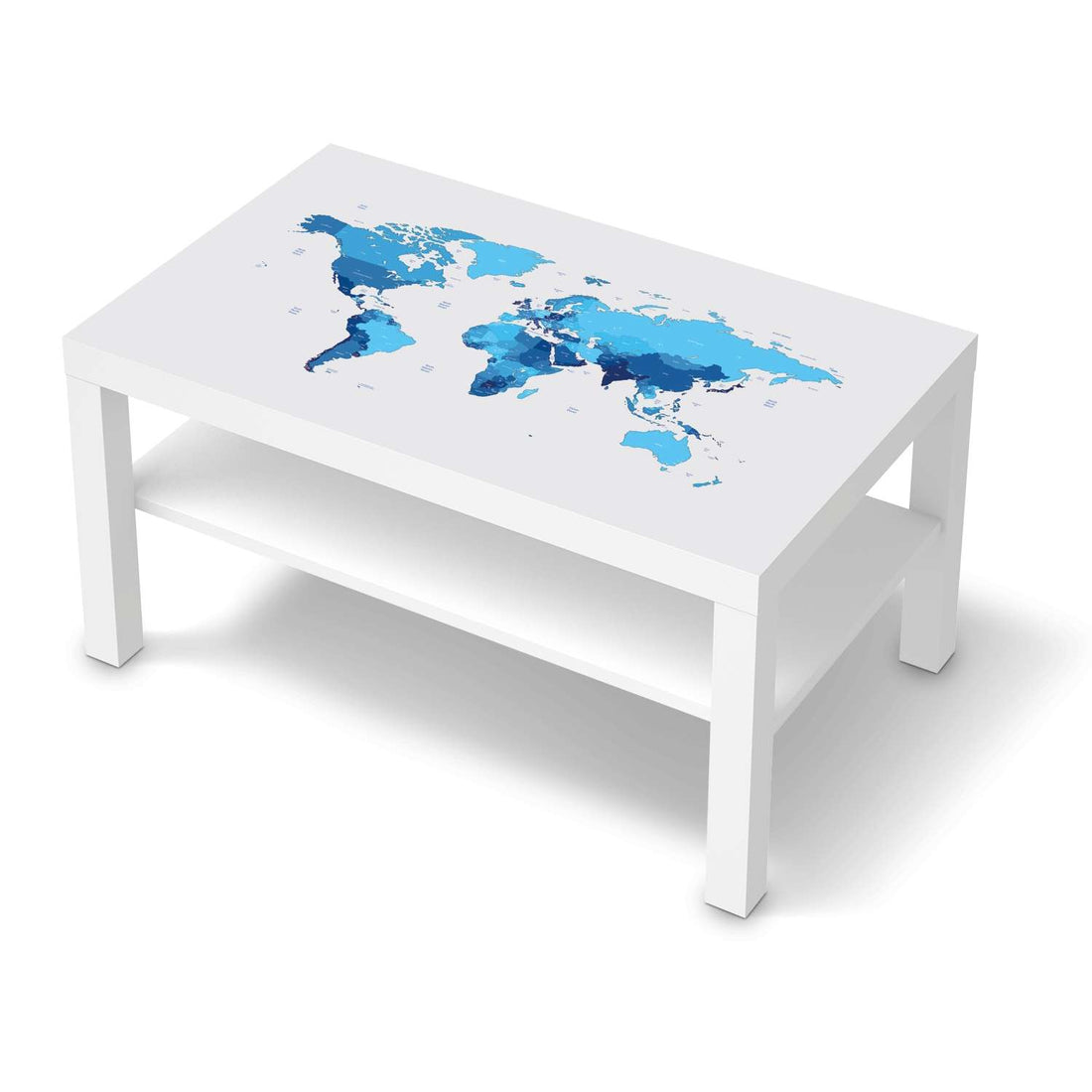 Möbelfolie Politische Weltkarte - IKEA Lack Tisch 90x55 cm - weiss