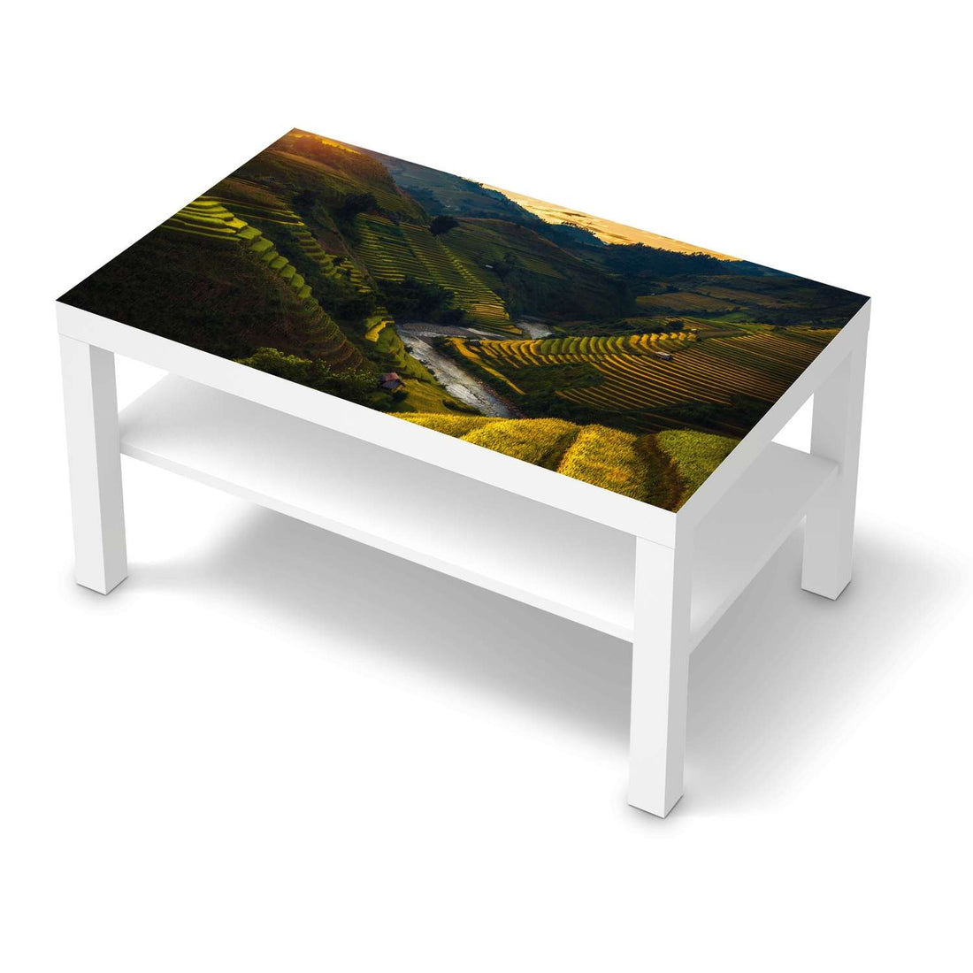 Möbelfolie Reisterrassen - IKEA Lack Tisch 90x55 cm - weiss