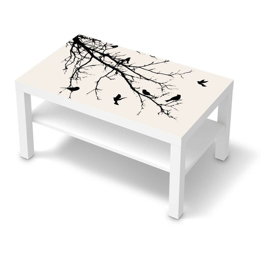 Möbelfolie Tree and Birds 1 - IKEA Lack Tisch 90x55 cm - weiss